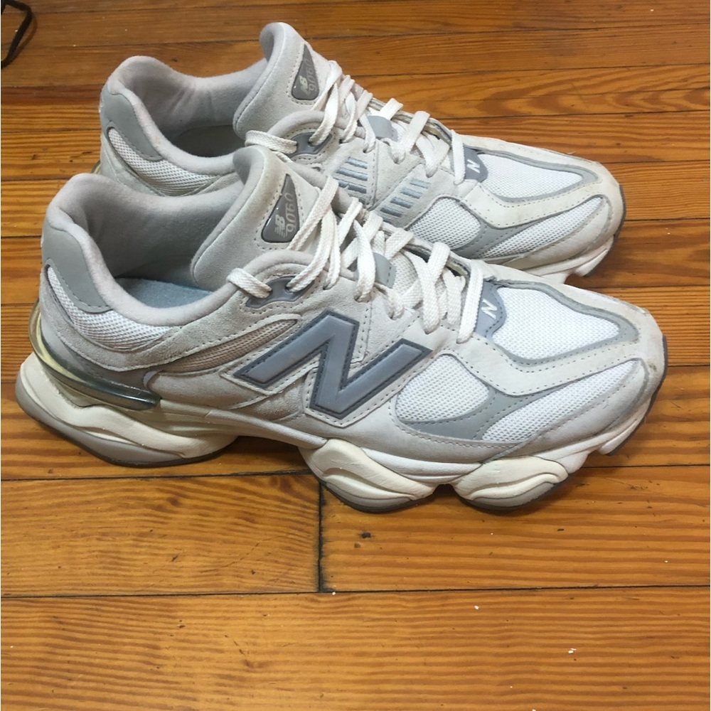 New Balance 9060 White and Gray Athletic Shoes
